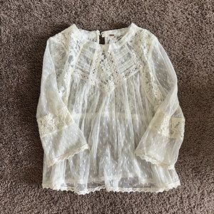 Free People White/Cream Lace Top